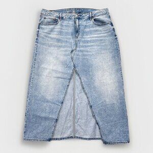 American Eagle Jean Skirt Womens 20 Low-Rise Maxi Light Wash